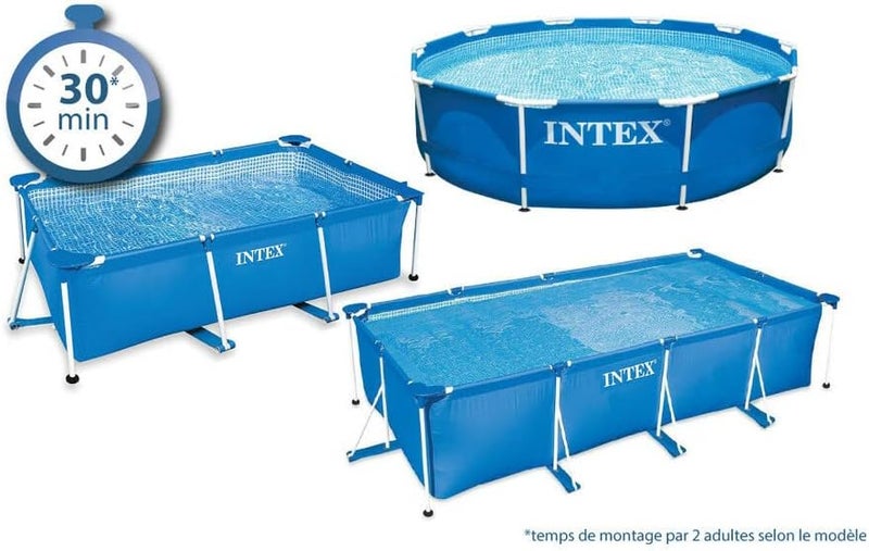 Intex 28274Fr Rectangular Tubular Metal Frame Swimming Pool - Blue, 4.5m x 2.2m x 0.84m - Image 3