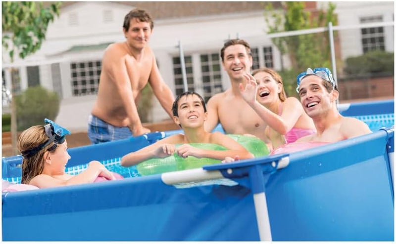 Intex 28274Fr Rectangular Tubular Metal Frame Swimming Pool - Blue, 4.5m x 2.2m x 0.84m - Image 2