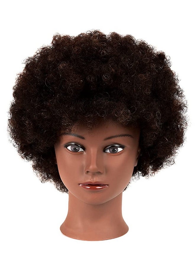 N2 - African Mannequin Head With 100% Human Hair Curly Cosmetology Manican Mannequins Heads With Stand For Display Practice Braiding Styling Training Head Hair Styling - Image 1
