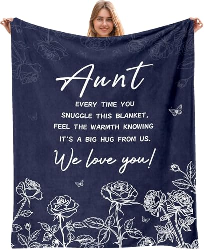 AJIIUSV Aunt Gifts Gifts for Aunts from Niece Nephew for Mothers Day Aunt Birthday Gift Auntie Gift Ideas Throw Blanket 50x60
