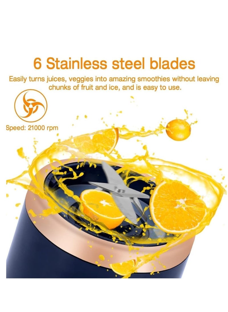 Portable Blender, Blender Juicer Juice Cup Fruit Blender Portable Fruit Cup, USB Rechargeable Personal Size Juice Cup, Personal Blender for Smoothies and Smoothies, 400ml Travel Juice Cup - Image 2