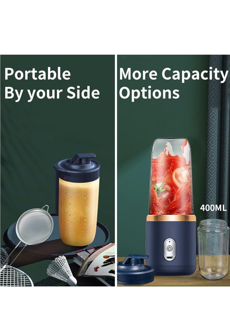 Portable Blender, Blender Juicer Juice Cup Fruit Blender Portable Fruit Cup, USB Rechargeable Personal Size Juice Cup, Personal Blender for Smoothies and Smoothies, 400ml Travel Juice Cup - Image 4