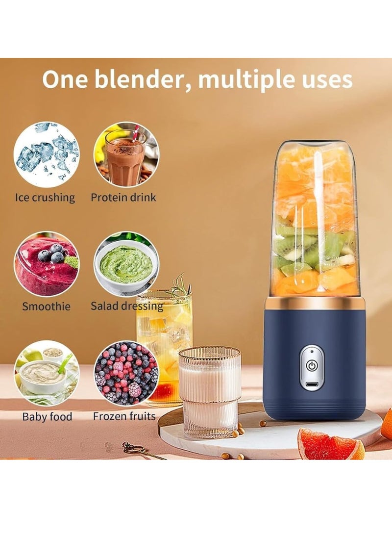 Portable Blender, Blender Juicer Juice Cup Fruit Blender Portable Fruit Cup, USB Rechargeable Personal Size Juice Cup, Personal Blender for Smoothies and Smoothies, 400ml Travel Juice Cup - Image 5