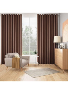 Wakefit Wakefit Curtains 9 feet Long Set of 2, Blackout Curtains, Door Curtains 9 feet, Curtains for Living Room, Polyester Solid Curtains, Decoration Items for Home Décor (Keoti Brown)  - Image 1
