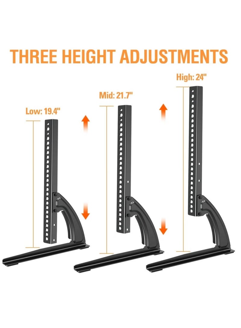 JAJEEK حامل تلفاز عالمي للطاولة لشاشات 27-55 بوصة – ارتفاع قابل للتعديل، قاعدة قوية لشاشات LCD/LED/Plasma، يدعم حتى 88 رطل، متوافق مع VESA 800x400mm - Image 2