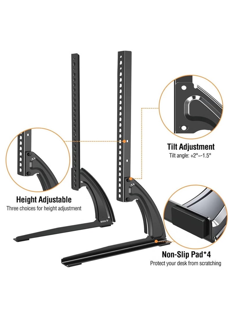 JAJEEK حامل تلفاز عالمي للطاولة لشاشات 27-55 بوصة – ارتفاع قابل للتعديل، قاعدة قوية لشاشات LCD/LED/Plasma، يدعم حتى 88 رطل، متوافق مع VESA 800x400mm - Image 3