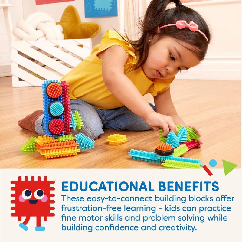 BATTAT باتات - كتل فرشاة - كتل بناء متداخلة STEM - مجموعة لعب 36 قطعة - ألعاب تنموية للأطفال الصغار والأطفال - صندوق بناء أساسي - 2 سنوات وما فوق - Image 2