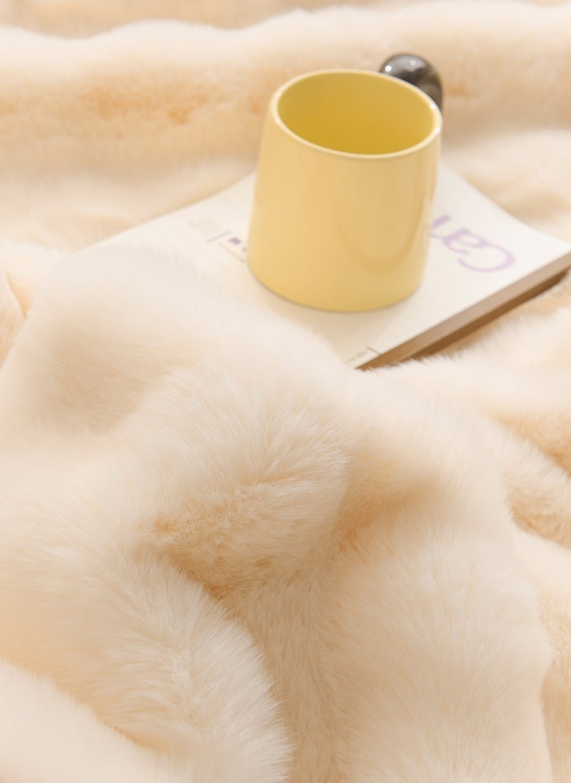 Sharpdo - Winter Blanket Thickened Double-sided Plush Blanket Bedroom Throw Blanket Soft Warm Rabbit Fleece Throw Blanket - Image 1