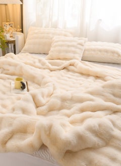 Sharpdo Winter Blanket Thickened Double-sided Plush Blanket Bedroom Throw Blanket Soft Warm Rabbit Fleece Throw Blanket  - Image 2
