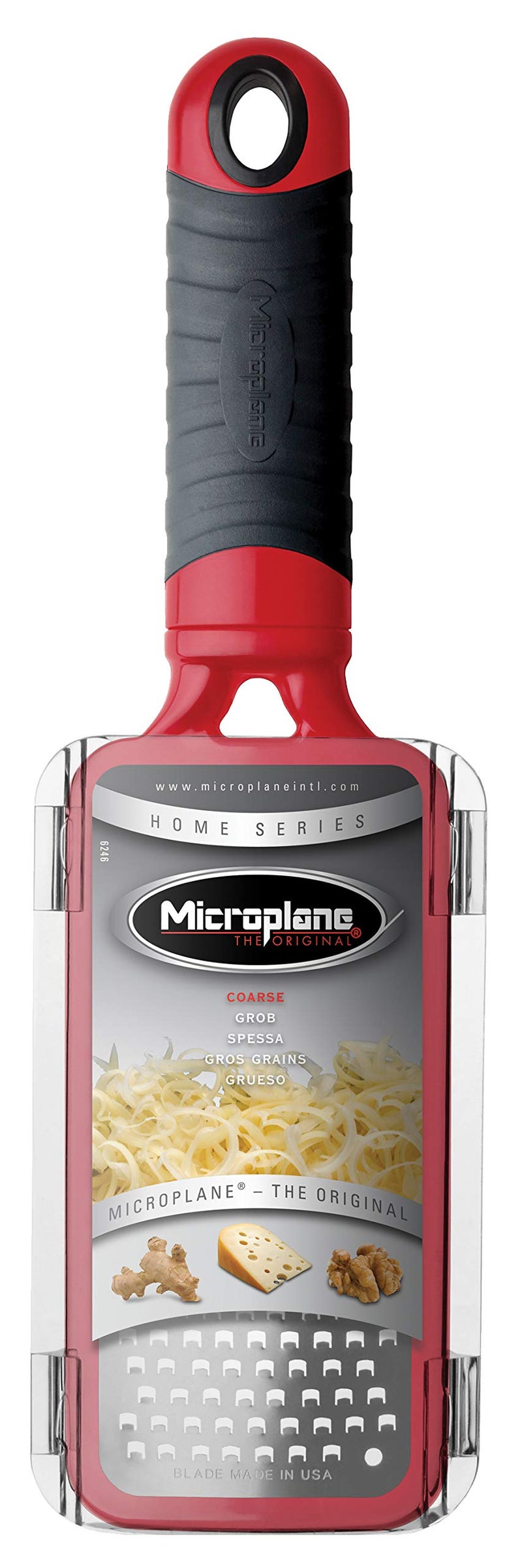Microplane Home Series Hand Held Cheese Grater (Coarse, Red) - Image 2