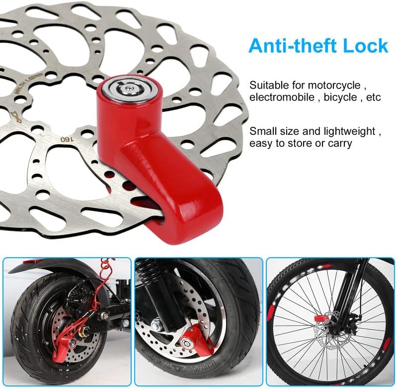 Ainiv Bike Lock, Disc Brake 1300mm/12mm Cycling Cable Lock with 2 Keys,Electric Scooter Accessory Anti-Theft for Xiaomi M365/Pro,Bike, Electric Bike, Strollers, Lawnmowers, B Red (F5EU-3251078) - Image 4
