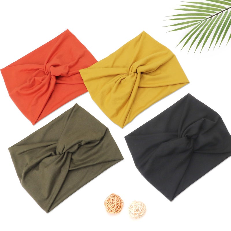 AQOKKA Extra Wide Headbands for Women Large Turban Headband Non Slip Boho Elastic Hairband Hair Twisted Knot Head Bands Accessories - Image 4
