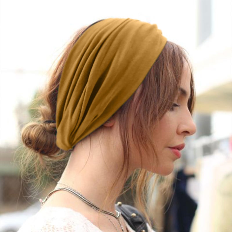 AQOKKA Extra Wide Headbands for Women Large Turban Headband Non Slip Boho Elastic Hairband Hair Twisted Knot Head Bands Accessories - Image 5