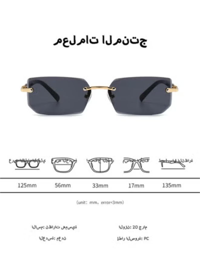 ج الروح نظارات شمسية ذات إطار معدني مثير | تصميم شخصي | خفيفة الوزن مع حماية من الأشعة فوق البنفسجية | للرجال والنساء - Image 2