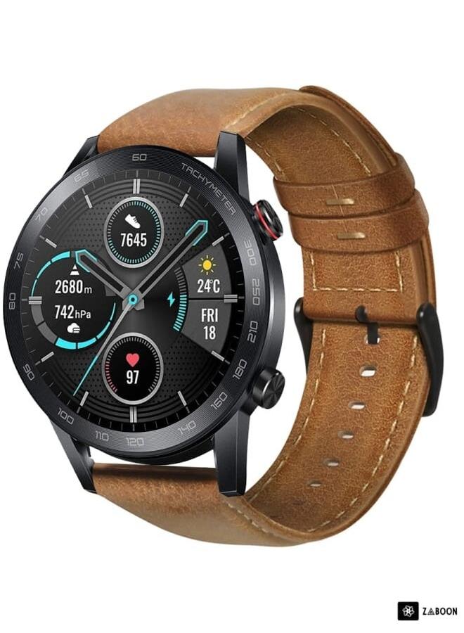 Honor MagicWatch 2 46mm / Magic / Watch Dream Oil Wax Genuine Leather Watch Band  - Image 1