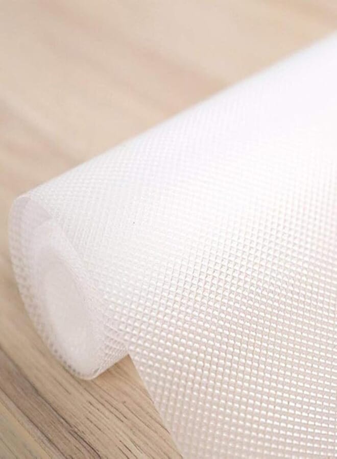 KANO Multipurpose Textured Super Strong Anti-Slip Mat Liner - Size 45X500cm (5 Meter Roll, White) (45X500)