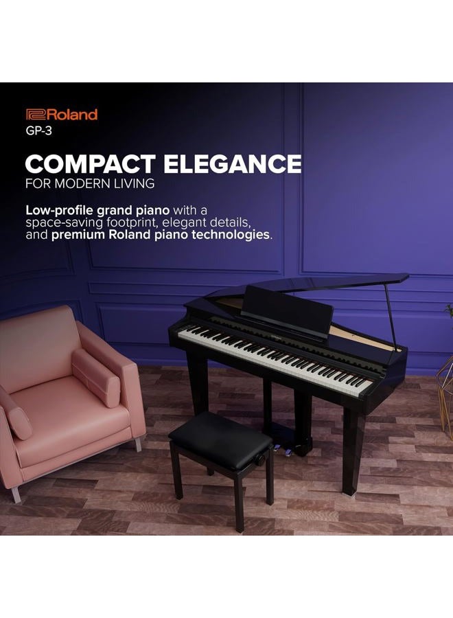Roland GP-3 Digital Low-Profile Grand Space-Saving Footprint | Premium Piano Technologies | Authentic Tone and Touch | Immersive Sound | Onboard Bluetooth - Image 3