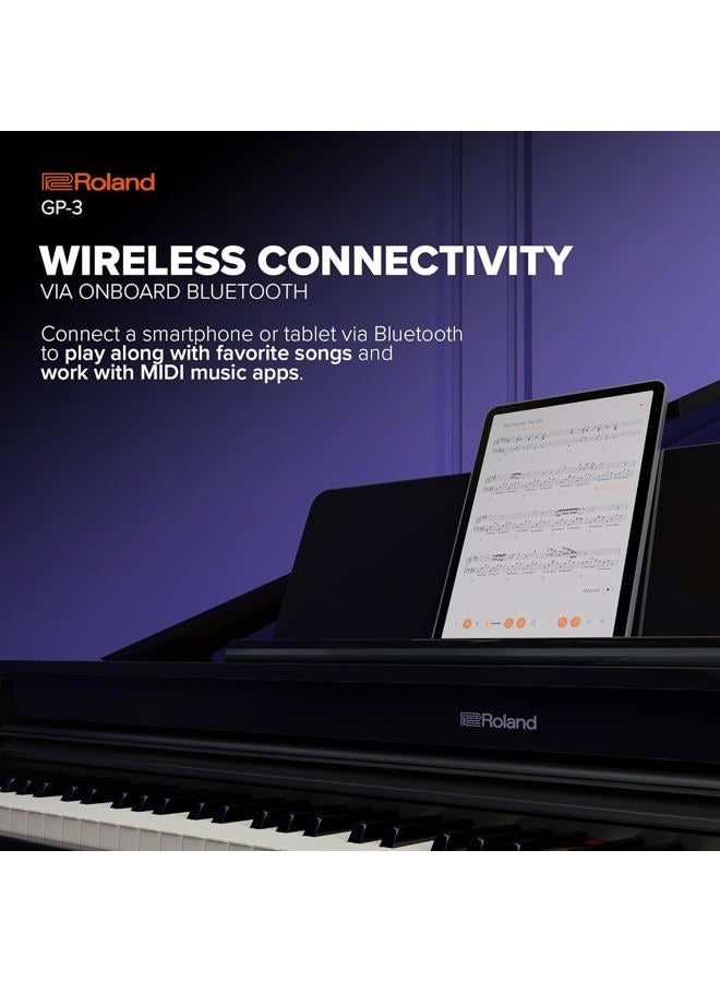 Roland GP-3 Digital Low-Profile Grand Space-Saving Footprint | Premium Piano Technologies | Authentic Tone and Touch | Immersive Sound | Onboard Bluetooth - Image 5