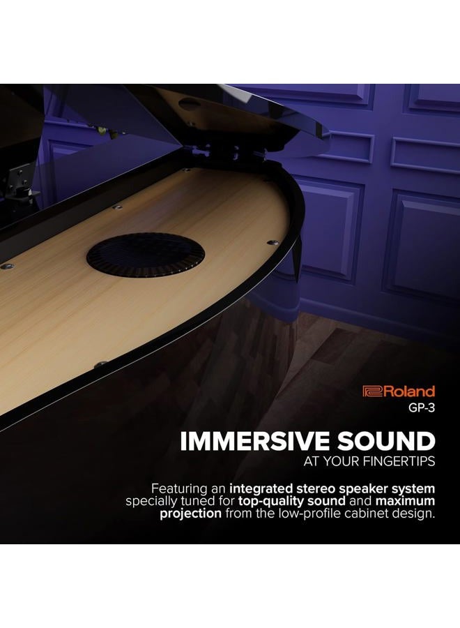 Roland GP-3 Digital Low-Profile Grand Space-Saving Footprint | Premium Piano Technologies | Authentic Tone and Touch | Immersive Sound | Onboard Bluetooth - Image 2