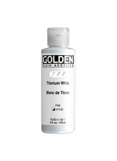 Fluid Acrylics By Golden Titanium White 4 Oz. Bottle Professional Acrylic Paint Semi Opaque