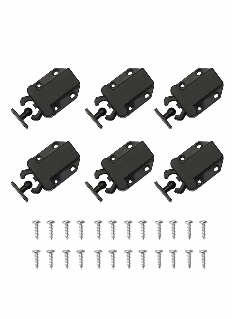 Excefore Touch Release Catch Latch, Black Push To Open Catch Lock With Automatic Pop-up Function Cabinet Lock, ABS Push Latch For Cupboard And Drawer  - Image 1