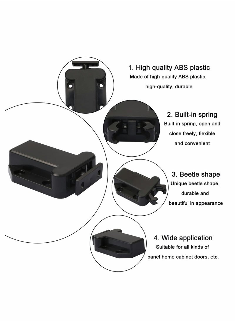 Excefore Touch Release Catch Latch, Black Push To Open Catch Lock With Automatic Pop-up Function Cabinet Lock, ABS Push Latch For Cupboard And Drawer  - Image 5