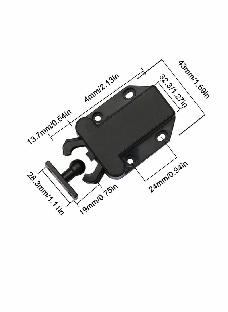 Excefore - Touch Release Catch Latch, Black Push To Open Catch Lock With Automatic Pop-up Function Cabinet Lock, ABS Push Latch For Cupboard And Drawer - Image 1