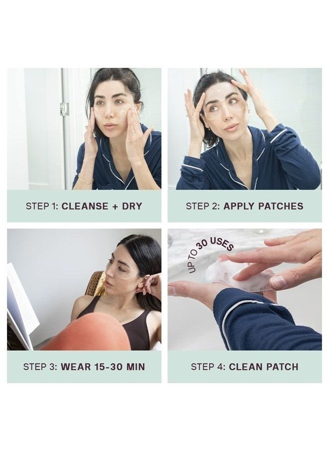 Silicone Face Patches for Wrinkles & Fine Lines - Silicone Fusion Treatment Anti-Wrinkle Patches for Pregnancy Safe SkinCare - Reusable Under Eye, Forehead & Face Wrinkle Patches