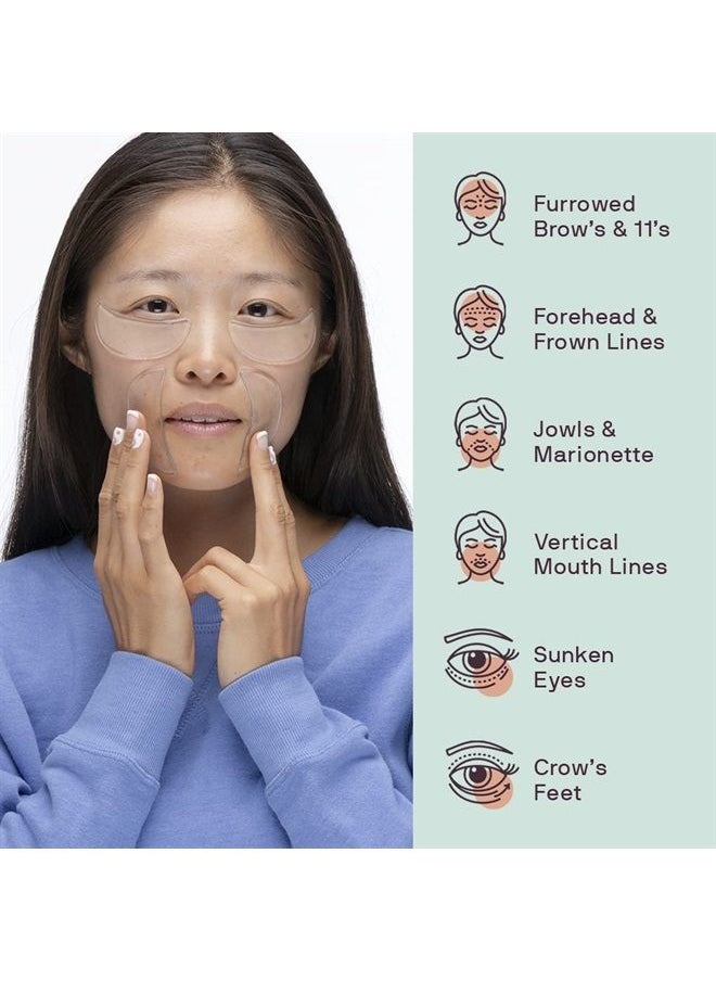 Silicone Face Patches for Wrinkles & Fine Lines - Silicone Fusion Treatment Anti-Wrinkle Patches for Pregnancy Safe SkinCare - Reusable Under Eye, Forehead & Face Wrinkle Patches