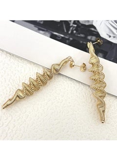 Luxuria 18K Gold Stainless Steel Spiral Hoop Earrings for Women  - Image 2