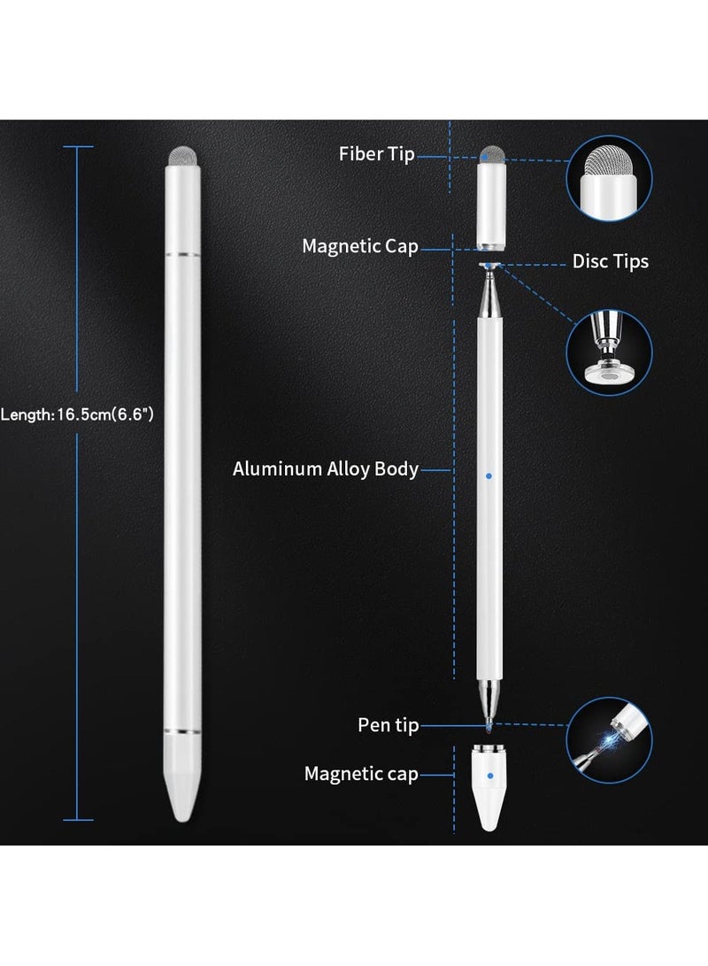 UCHUANG Stylus for iPad, Stylus Magnetic Disc Universal Stylus Pens Touch Screens for Apple/iPhone/iPad pro/Mini/Air/Android/Microsoft/Surface All Capacitive Touch Screens - White - Image 3