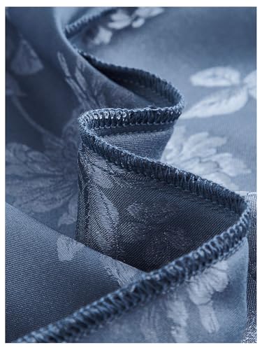 Floerns Women's Spaghetti Strap Cowl Neck Long Slip Satin Silk Midi Dress Blue Floral M - Image 5