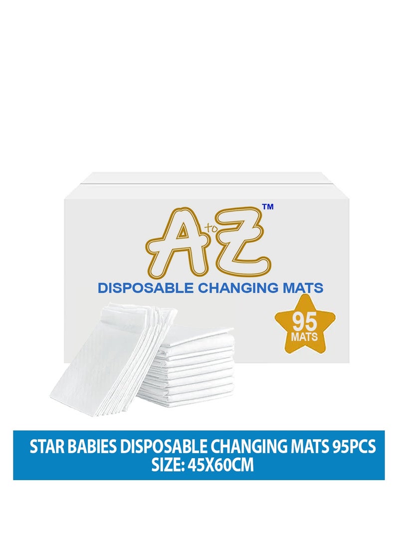 A to Z - Disposable Changing Mat size (45cm x 60cm) Large- Premium Quality for Baby Soft Ultra Absorbent Waterproof Pack of 95 White - Image 2