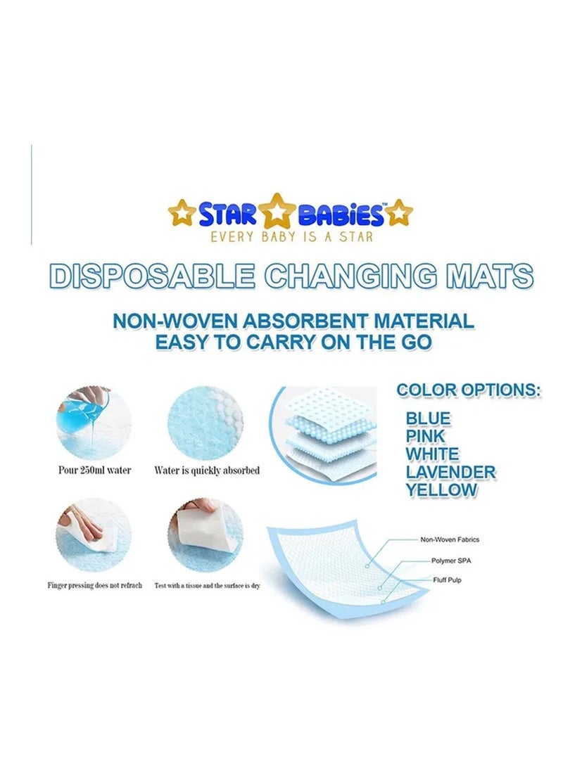 A to Z - Disposable Changing Mat size (45cm x 60cm) Large- Premium Quality for Baby Soft Ultra Absorbent Waterproof Pack of 95 White - Image 3