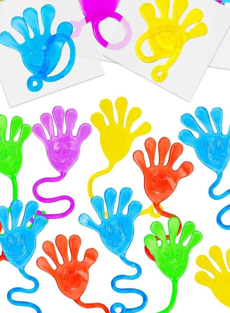 40 Pcs Sticky Hands For Kids Class Valentine Exchange Gift Stretchy Treasure Box Toy Classroom Prize Student Mini Toys Bulk Prize Fillers Slap Hand Party Favor Supplies Goodie Bag Stuffer Boy Girl