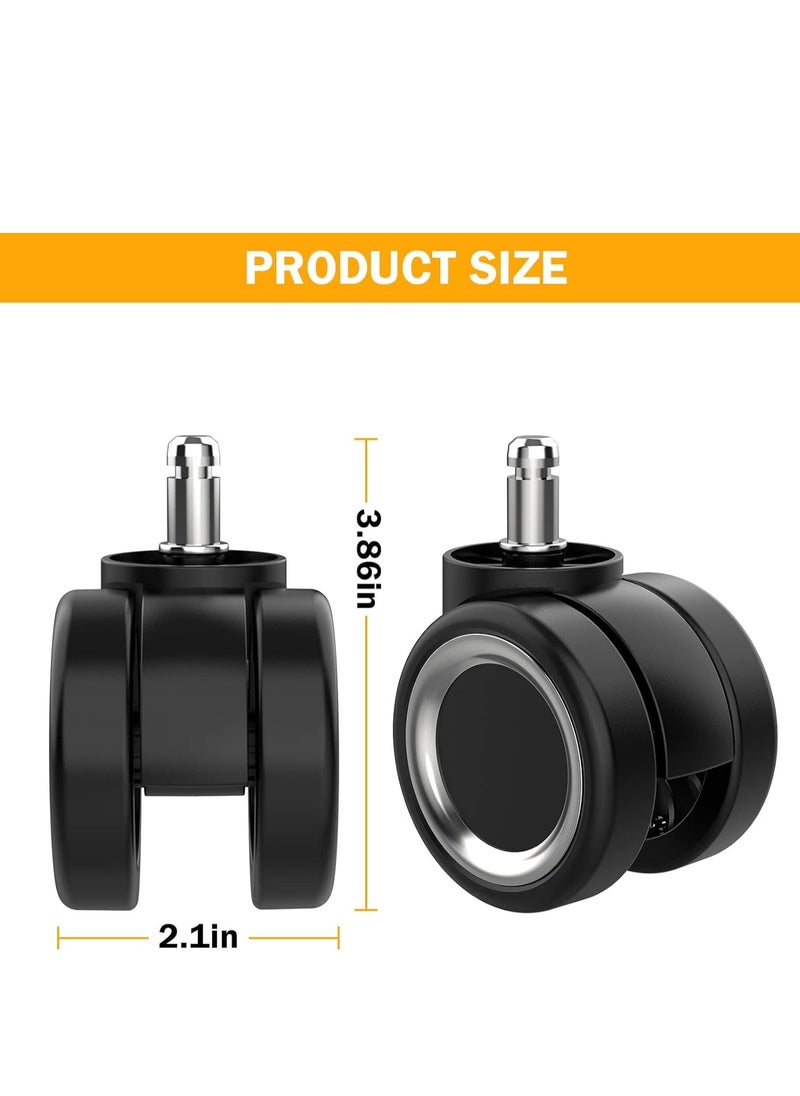 SYOSI - 360 Luggage Swivel Wheels Replacement Office Chair Wheel Safe for All Floor, No Mats Needed, Heavy-Duty 1000lbs,Noise Free Smooth Gliding, Universal Fit Casters Set of 5 - Image 1
