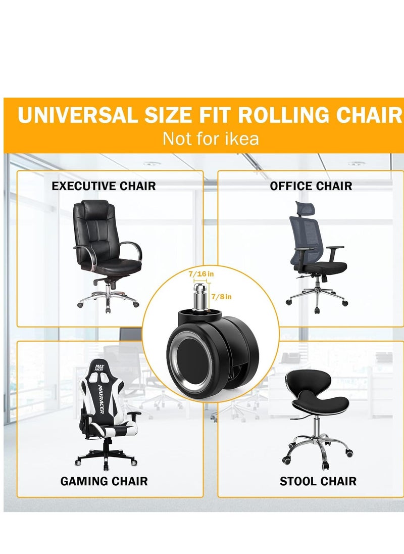 SYOSI - 360 Luggage Swivel Wheels Replacement Office Chair Wheel Safe for All Floor, No Mats Needed, Heavy-Duty 1000lbs,Noise Free Smooth Gliding, Universal Fit Casters Set of 5 - Image 1