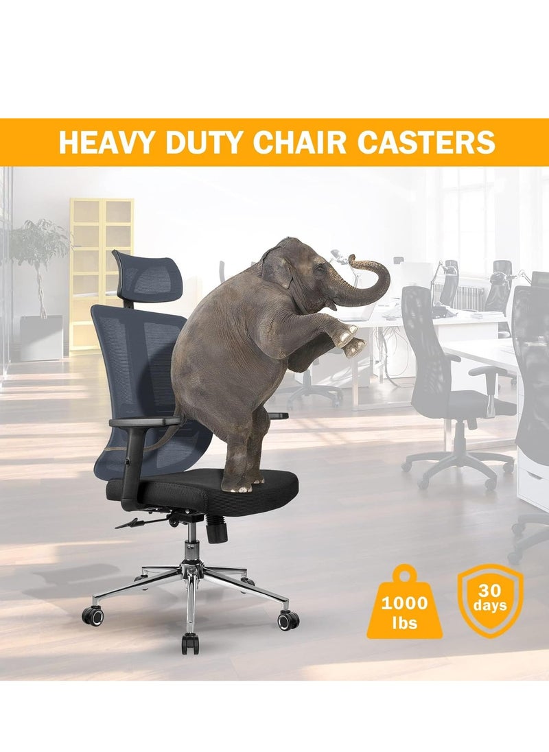 SYOSI - 360 Luggage Swivel Wheels Replacement Office Chair Wheel Safe for All Floor, No Mats Needed, Heavy-Duty 1000lbs,Noise Free Smooth Gliding, Universal Fit Casters Set of 5 - Image 1