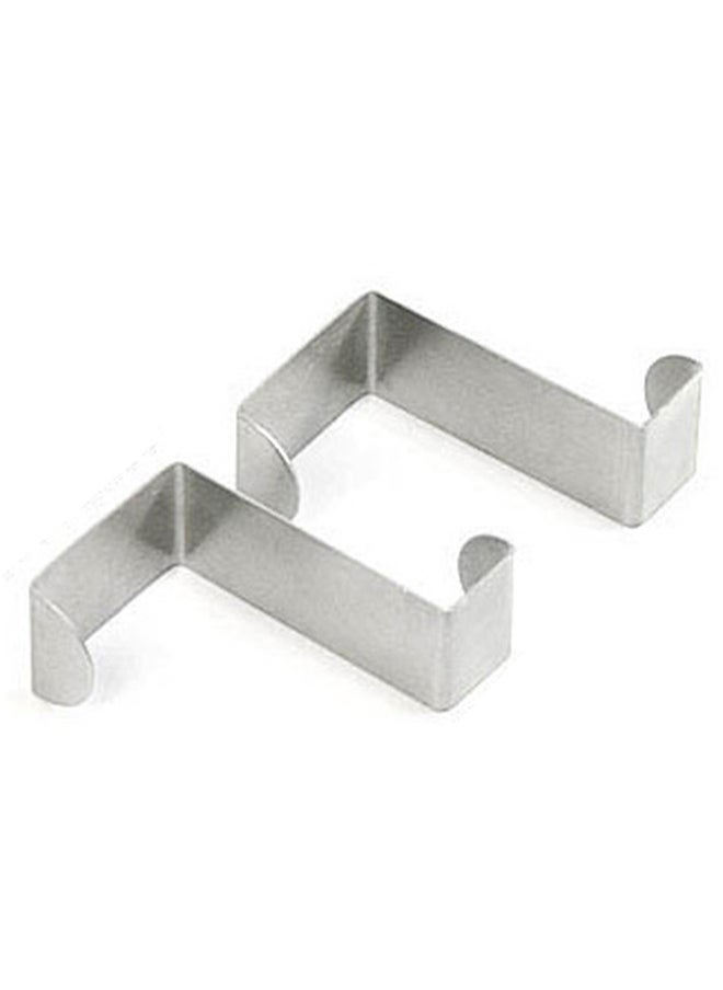 2-Piece Stainless Steel Cabinet Door Hook Silver 7x6x3cm  - Image 1