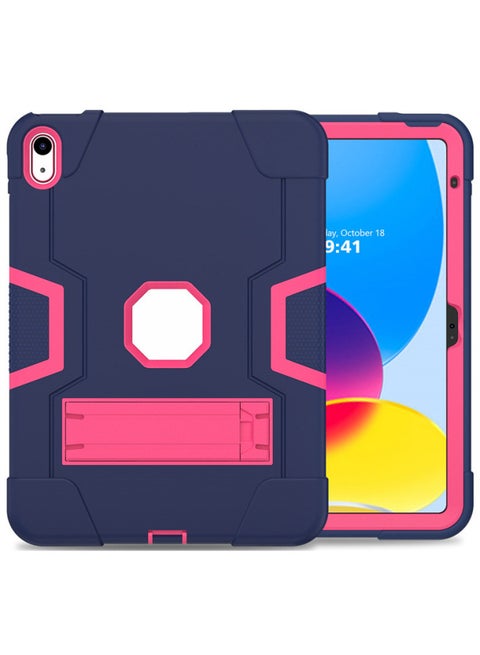 Suitable For Ipad10 Protective Case Tablet Computer Case Holder 10.9 Armor Padse Drop-resistant Case-Color:navy Blue Rose Red PC-Applicable Model:air2/pro9.7