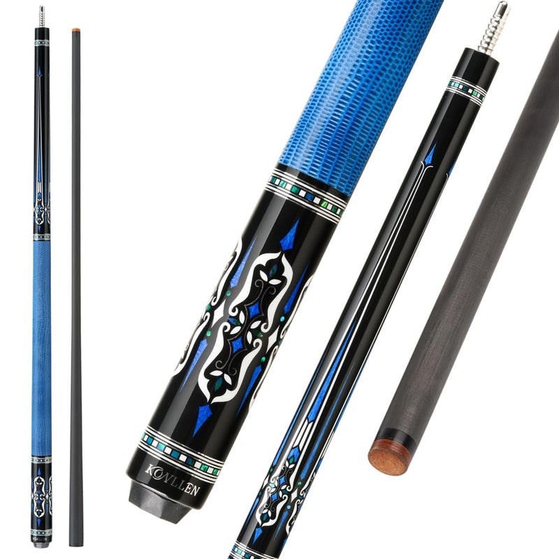 KONLLEN Carbon Fiber Pool Cue Stick 58inch Professional Pool Sticks for Adults Full Carbon Technology Low Deflection Pool Cue Billiard Cues with 125mm Tip Easy to Control Pro Taper UltraSmooth - Image 2