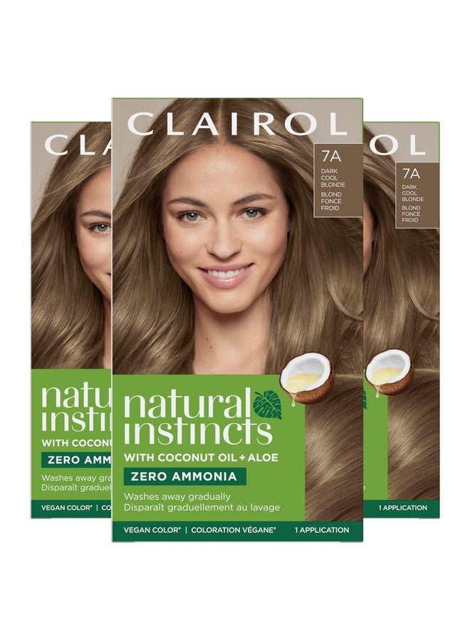 CLAIROL Natural Instincts Demi Permanent Hair Dye, 7A Dark Cool Blonde Hair Color, Pack Of 3 - Image 1
