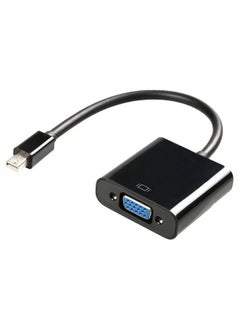 Generic كابل محول Mini DP إلى VGA بدقة 1080 بكسل يدعم دقة 1920x1080 كابل محول Mini Displayport إلى VGA كابل محول Mini DP ذكر إلى VGA أنثى (أسود) 