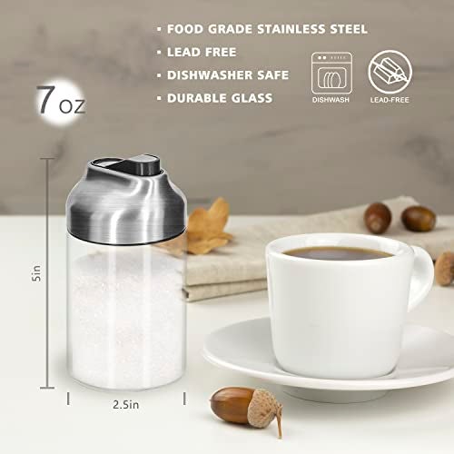 Aelga Glass Sugar Dispenser with Pour Spout, Weighted Pourer, Coffee Bar Accessories for Coffee, Tea and Baking - Image 4