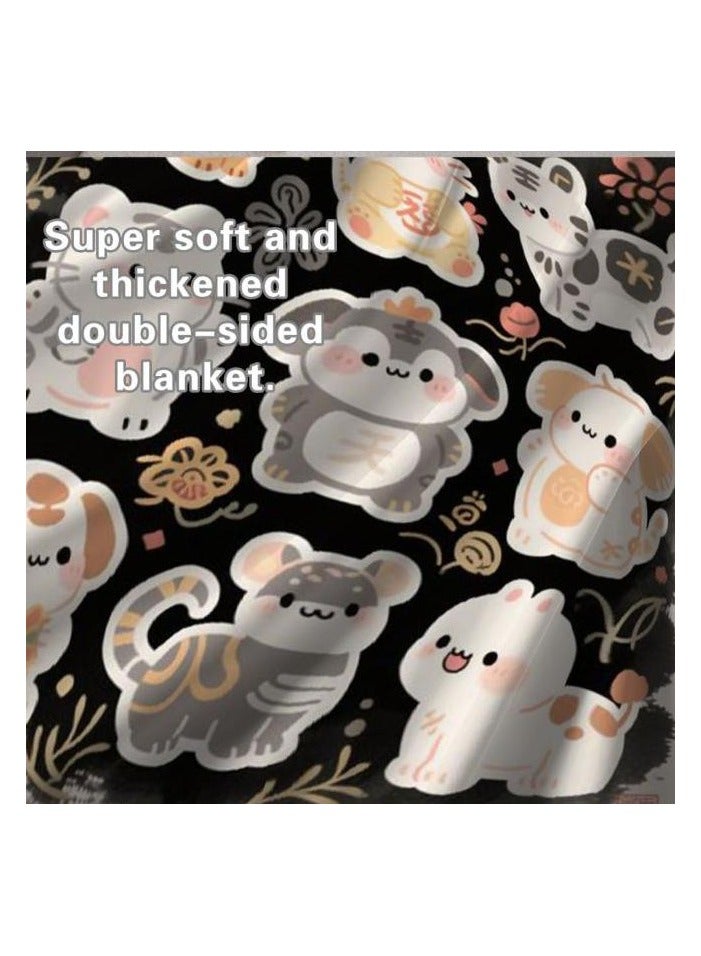 general Children's or student cartoon flannel thin blanket (warm and comfortable, suitable for sleep, games) 100cm*150cm - Image 1