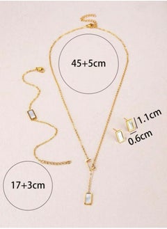 JewelryPalace Gold Plated Stainless Steel Women's Necklace and Bracelets And Earrings Accessories Set  - Image 3