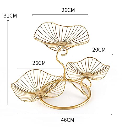 LANDTOM® Metal 3-Tier Fruit Basket Holder Decorative Fruit Bowl Stand, Gold (Type A) - Image 4