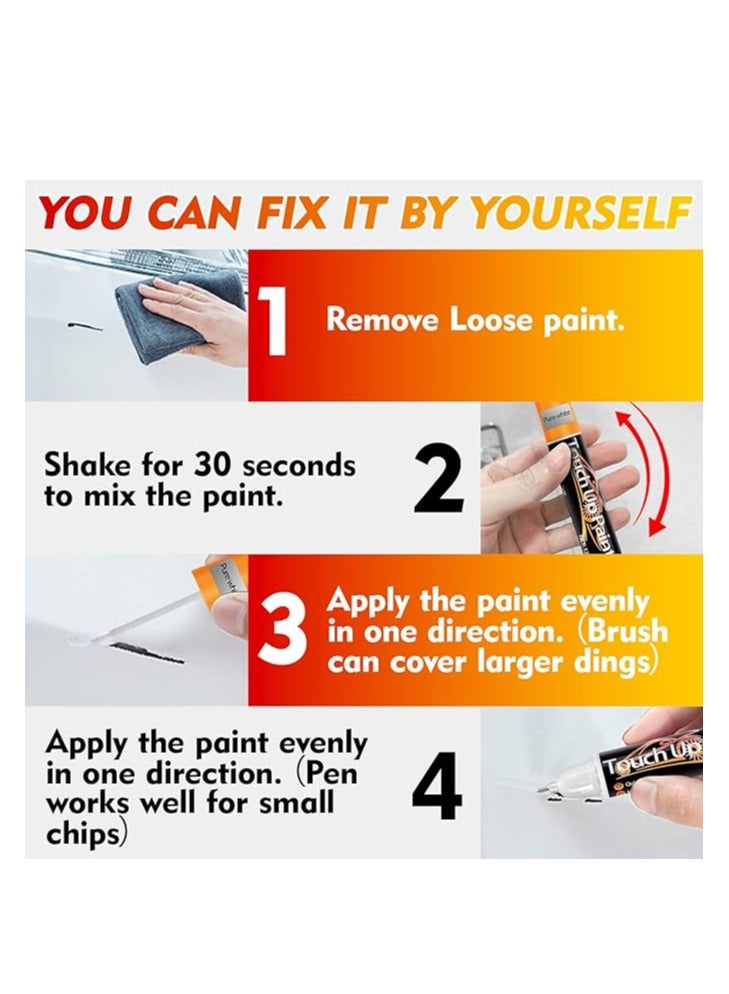 AirYoung طلاء ترميم السيارات، مزيل خدوش السيارة السريع والسهل للخدوش العميقة، إصلاح خدوش طلاء السيارة 2 في 1 للسيارات، طلاء السيارات لإزالة خدوش السيارة (أبيض) - Image 4
