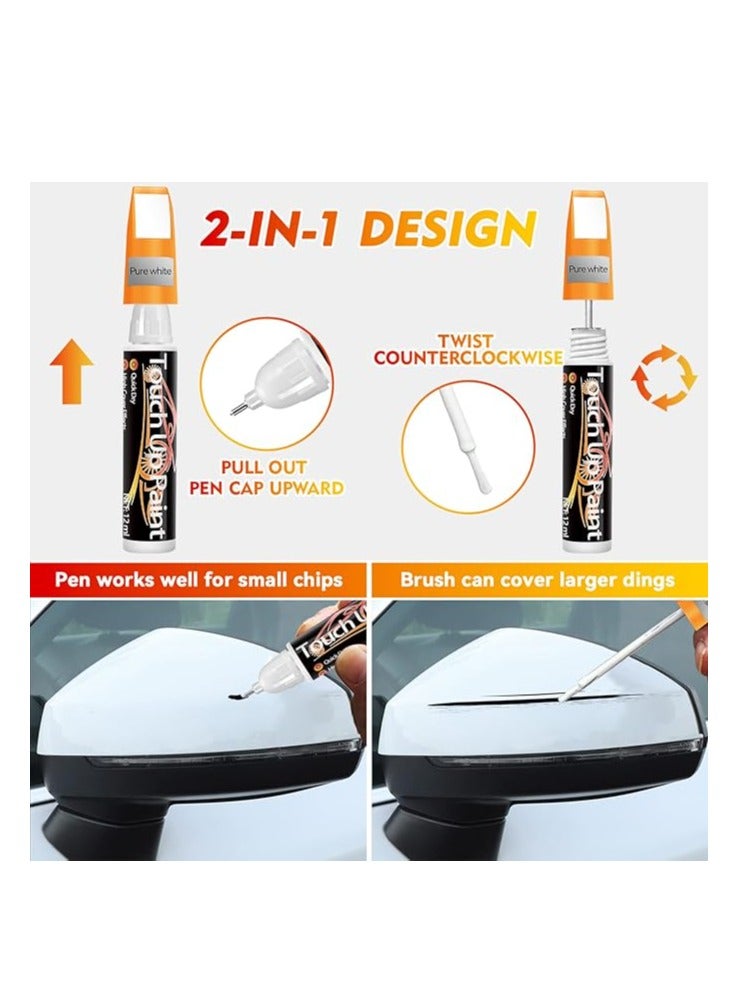 AirYoung طلاء ترميم السيارات، مزيل خدوش السيارة السريع والسهل للخدوش العميقة، إصلاح خدوش طلاء السيارة 2 في 1 للسيارات، طلاء السيارات لإزالة خدوش السيارة (أبيض) - Image 5