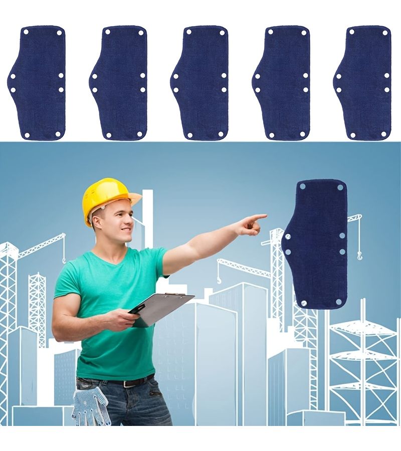 5 Pcs Reusable Sweat Absorbing Bands For Hard Hats Blue Liners Washable Foldable Safety Gear Winter Hat Wraps Forehead Warmth - Image 3